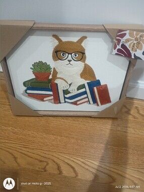 BP Home Woven Artistry Tabby Cat Books